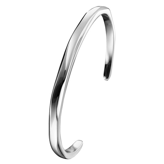 SAVE BRAVE RIPPLE MEN'S STEEL THIN CUFF BRACELET