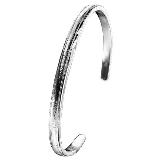 SAVE BRAVE ROUGHED MEN'S STEEL THIN CUFF BRACELET
