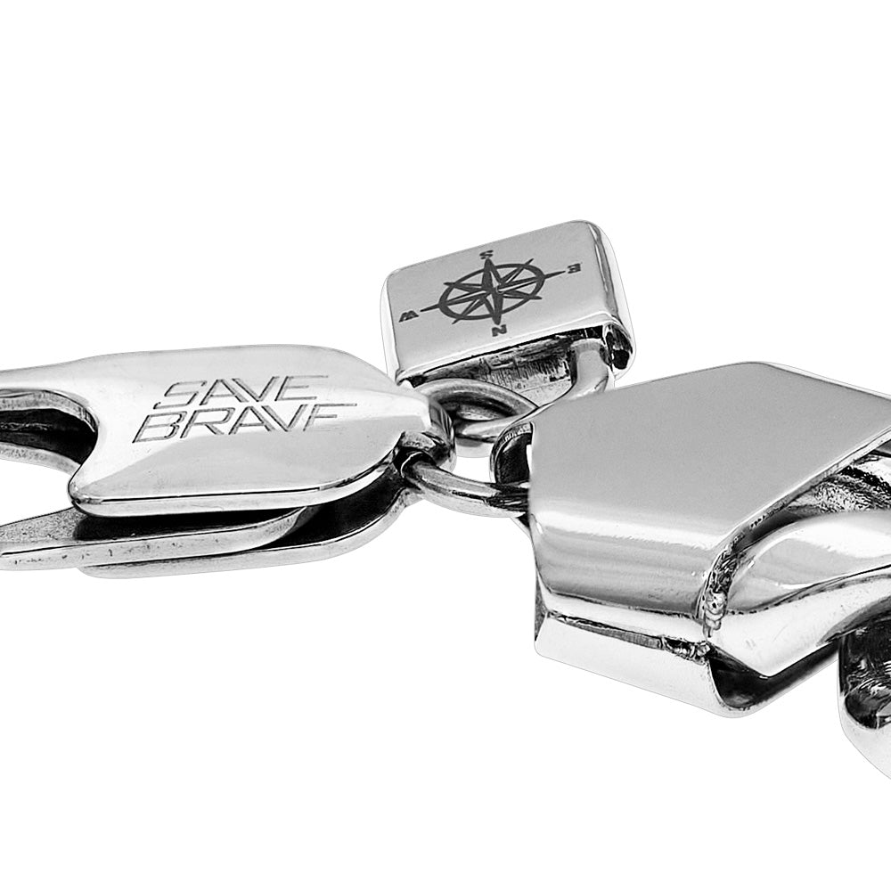 SAVE BRAVE FINLEY CURB LINK STAINLESS STEEL BRACELET