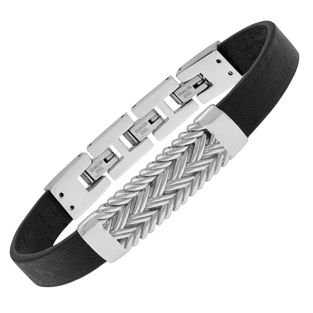 SAVE BRAVE IAN WEAVE LEATHER BRACELET