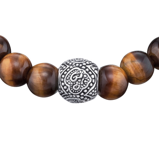 SAVE BRAVE STEEL TIGER EYE OM BRACELET
