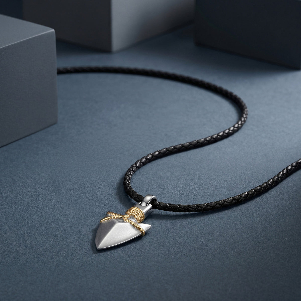 SAVE BRAVE ARROW HEAD LEATHER NECKLACE