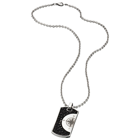 SAVE BRAVE HAVANNA COMPASS DOG TAG NECKLACE