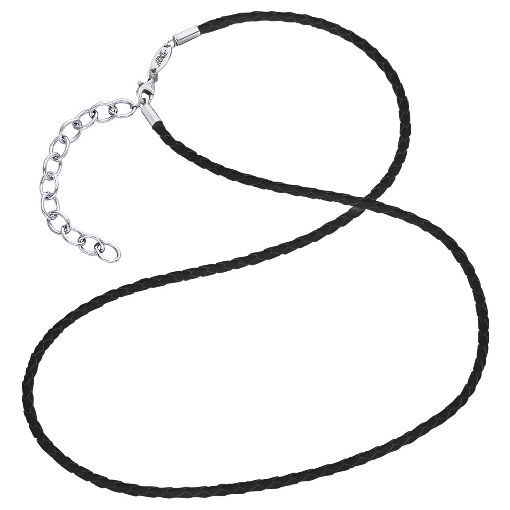 SAVE BRAVE 2MM BLACK LEATHER NECKLACE