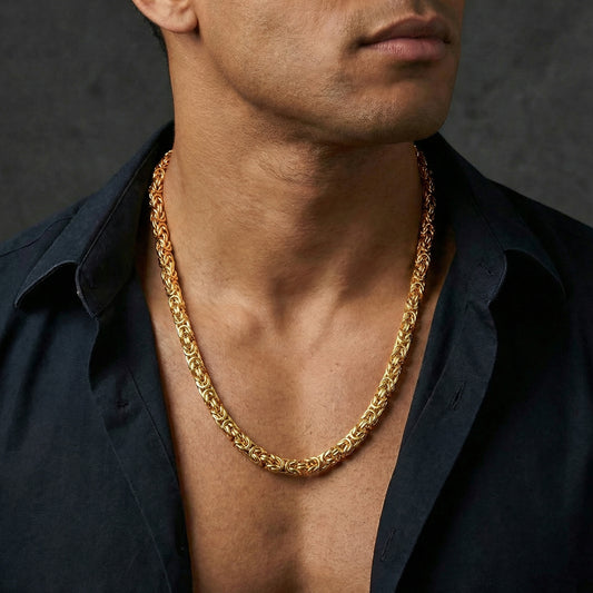 SAVE BRAVE LARRY GOLD STEEL CHAIN NECKLACE