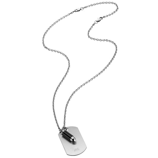 SAVE BRAVE MILAN STEEL BULLET DOGTAG NECKLACE