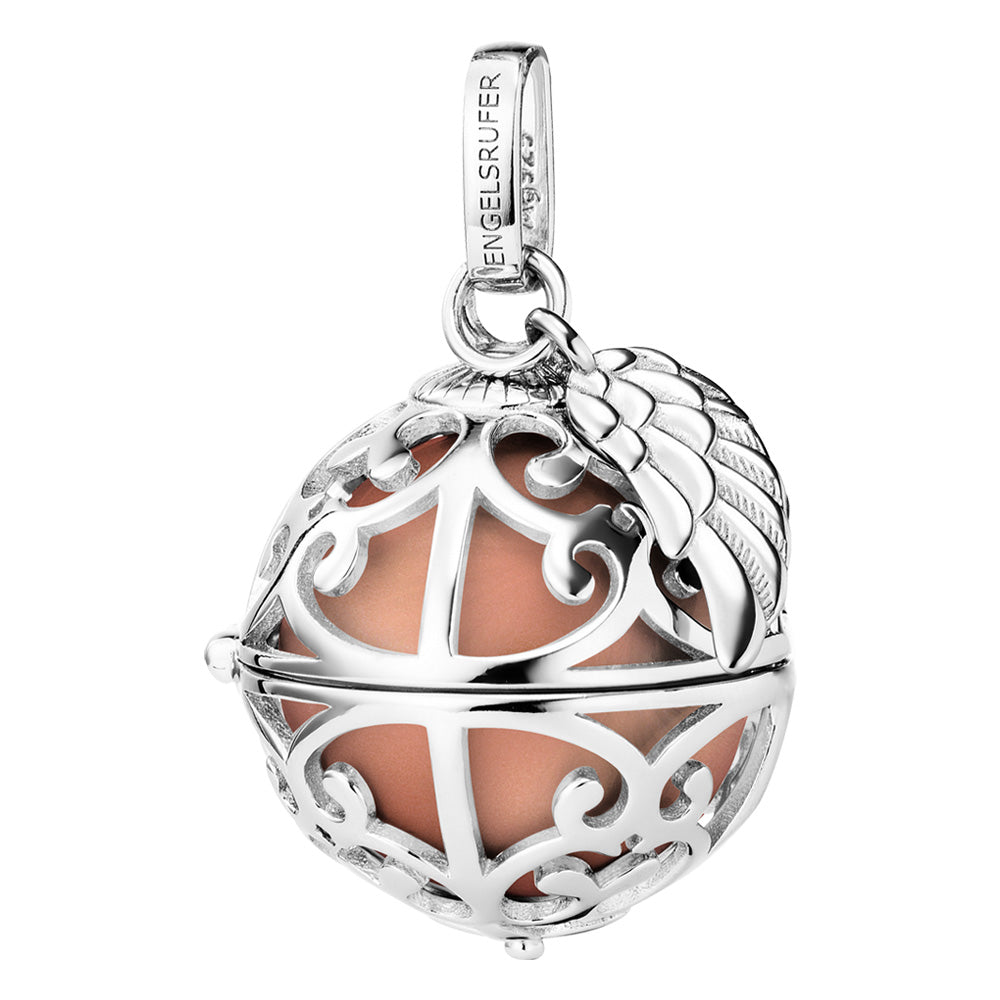 ENGELSRUFER SILVER ROSE GOLD SMALL ANGEL WING SOUNDBALL PENDANT