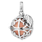 ENGELSRUFER SILVER ROSE GOLD SMALL ANGEL WING SOUNDBALL PENDANT