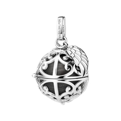 ENGELSRUFER SILVER GREY PEARL SMALL WING ANGEL SOUNDBALL PENDANT