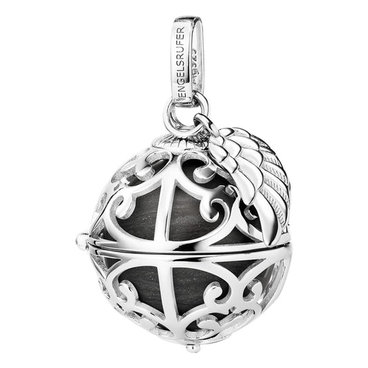 ENGELSRUFER SILVER GREY PEARL SMALL WING ANGEL SOUNDBALL PENDANT