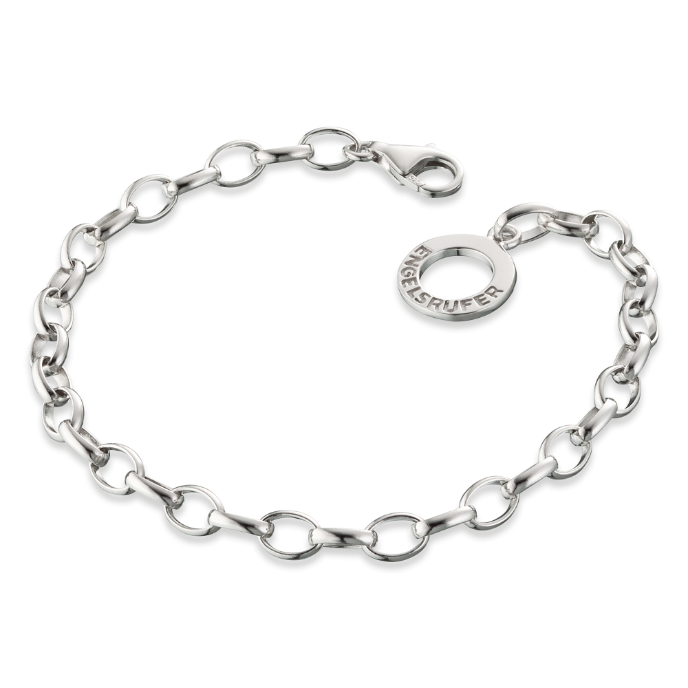 ENGELSRUFER SILVER 19.5CM OVAL BELCHER CHARM BRACELET