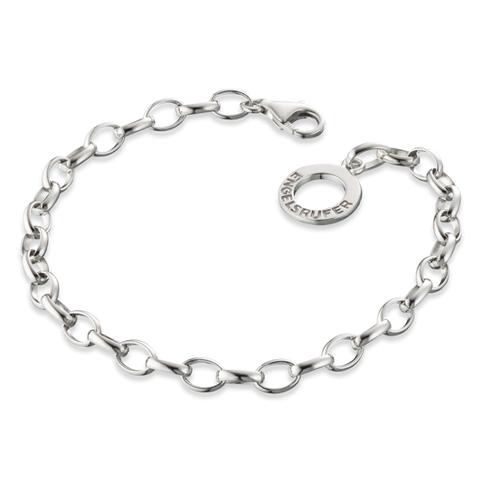 ENGELSRUFER SILVER 19.5CM OVAL BELCHER CHARM BRACELET