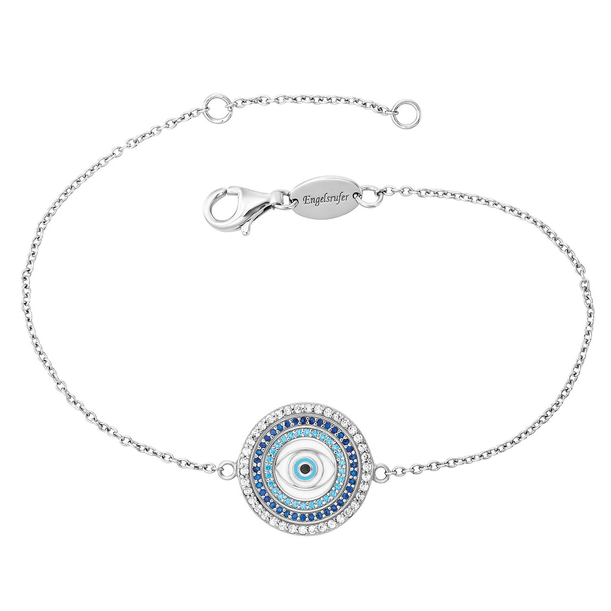 ENGELSRUFER SILVER LUCKY EYE BLUE CZ BRACELET