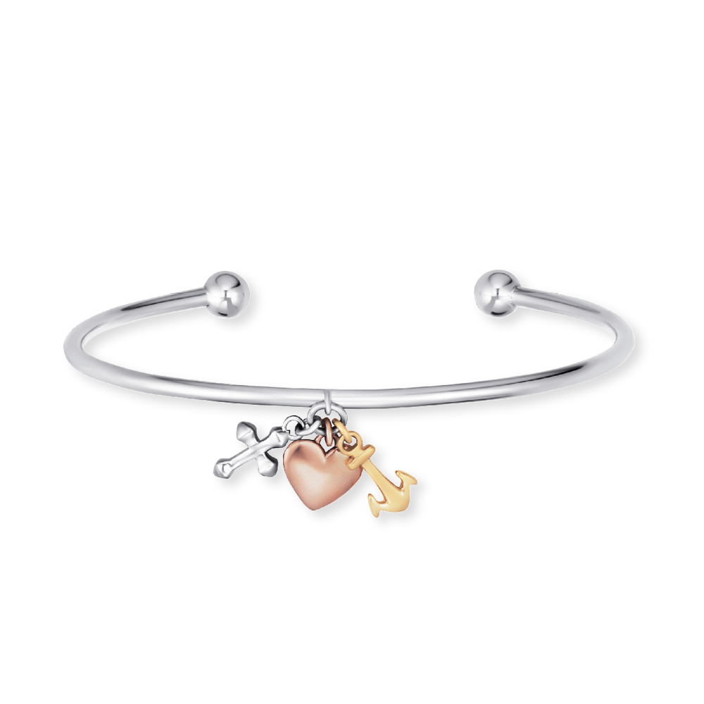 ENGELSRUFER SILVER FAITH, LOVE & HOPE BANGLE