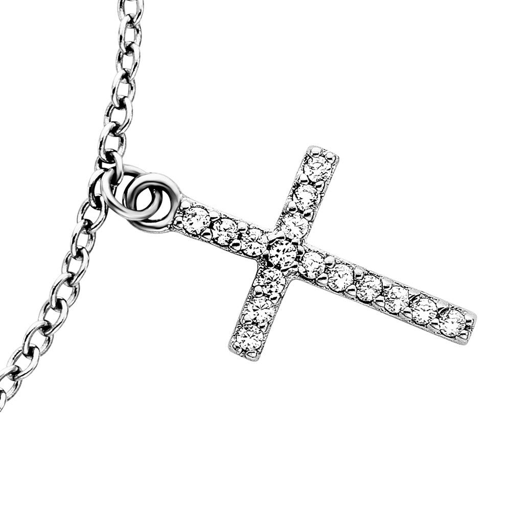 ENGELSRUFER FAITH LOVE HOPE WING HEART CROSS CZ BRACELET