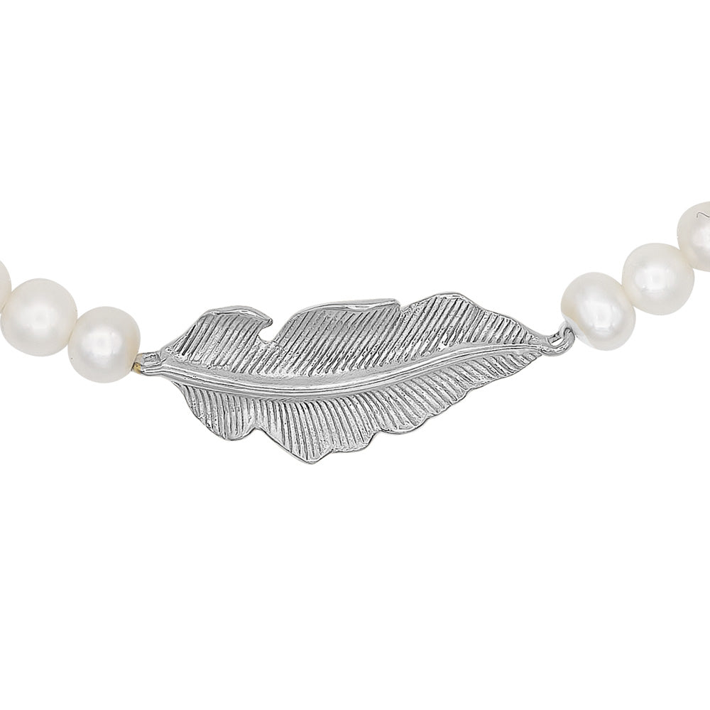 ENGELSRUFER SILVER GLORY FEATHER PEARL BRACELET
