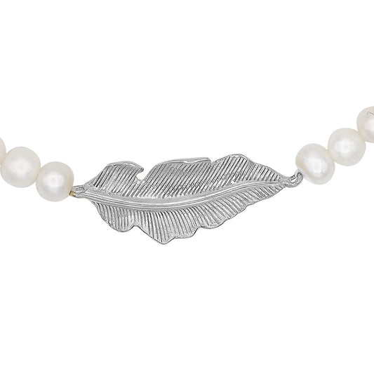 ENGELSRUFER SILVER GLORY FEATHER PEARL BRACELET
