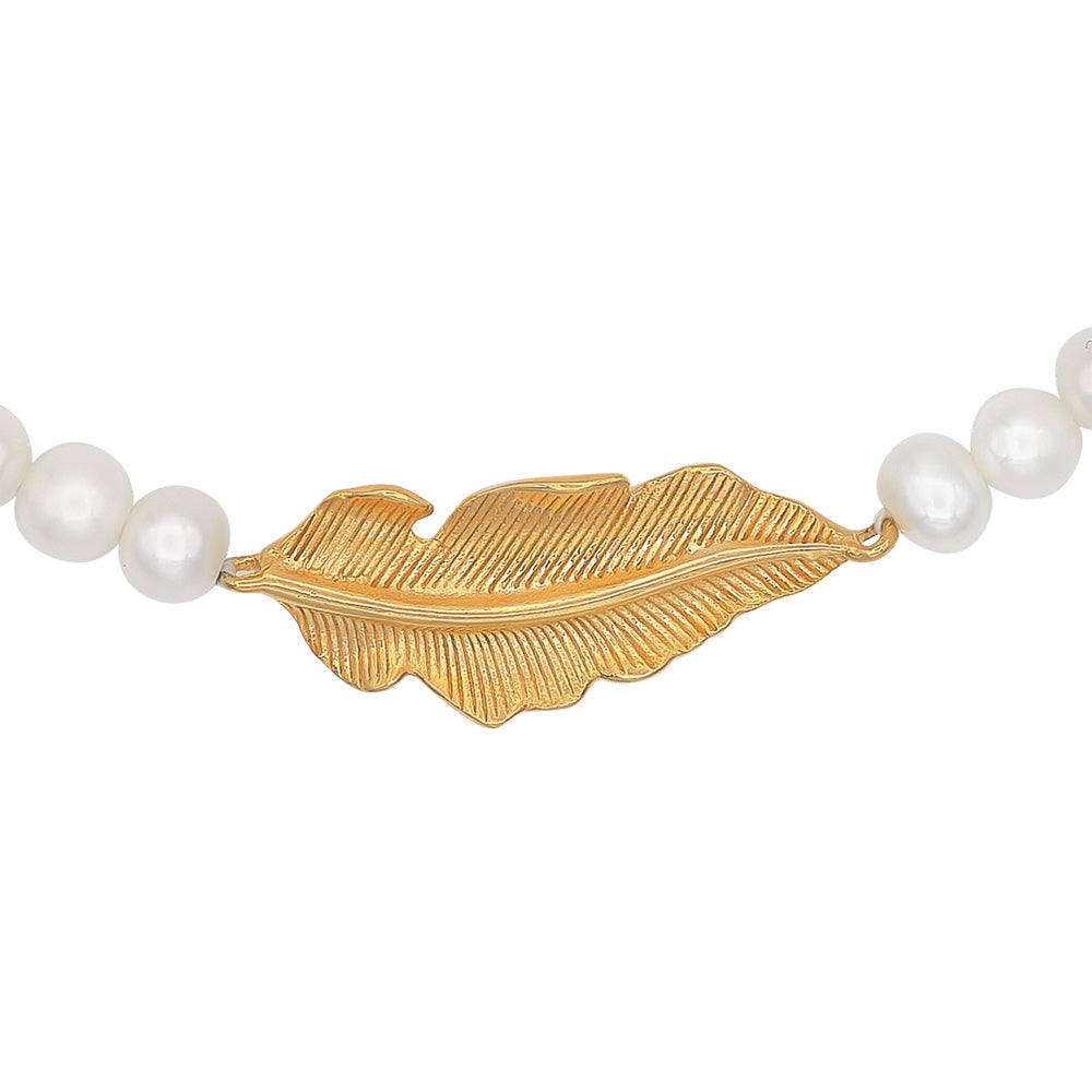 ENGELSRUFER GOLD GLORY FEATHER PEARL BRACELET