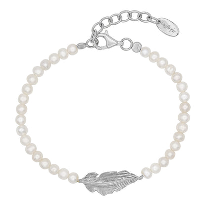 ENGELSRUFER SILVER GLORY FEATHER PEARL BRACELET