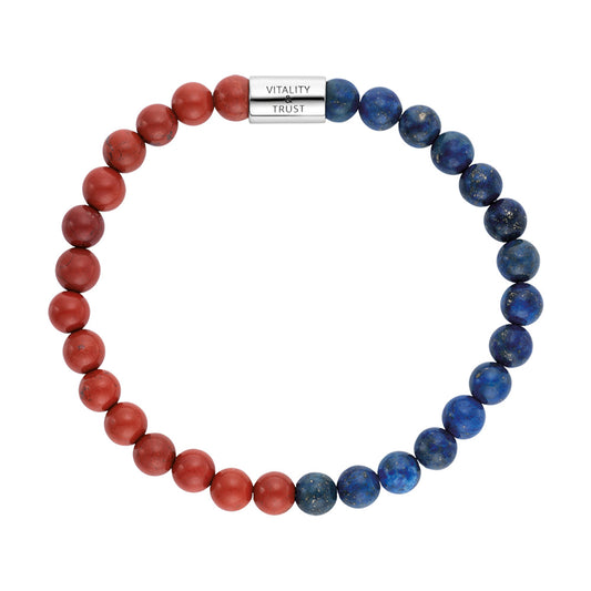 ENGELSRUFER RED JASPER & LAPIS LAZULI MEDIUM BRACELET