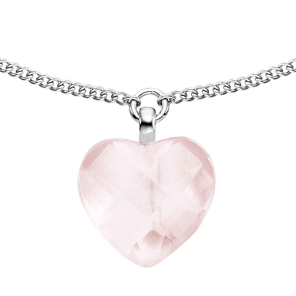 ENGELSRUFER SILVER ROSE QUARTZ HEART BRACELET