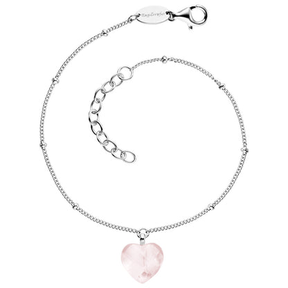 ENGELSRUFER SILVER ROSE QUARTZ HEART BRACELET