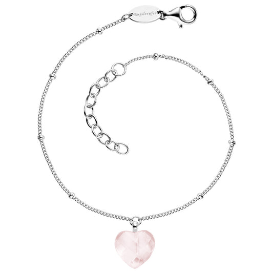 ENGELSRUFER SILVER ROSE QUARTZ HEART BRACELET