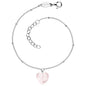 ENGELSRUFER SILVER ROSE QUARTZ HEART BRACELET