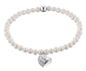 ENGELSRUFER SILVER HEARTWING PEARL STRETCH BRACELET