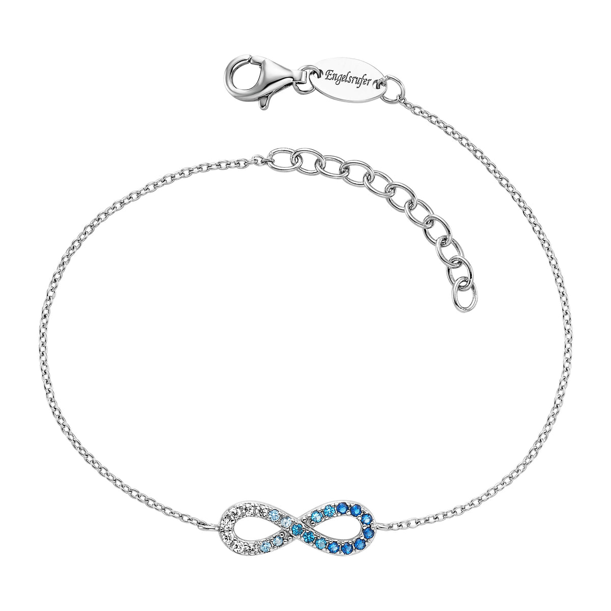 ENGELSRUFER SILVER OCEAN BLUE INFINITY CZ BRACELET