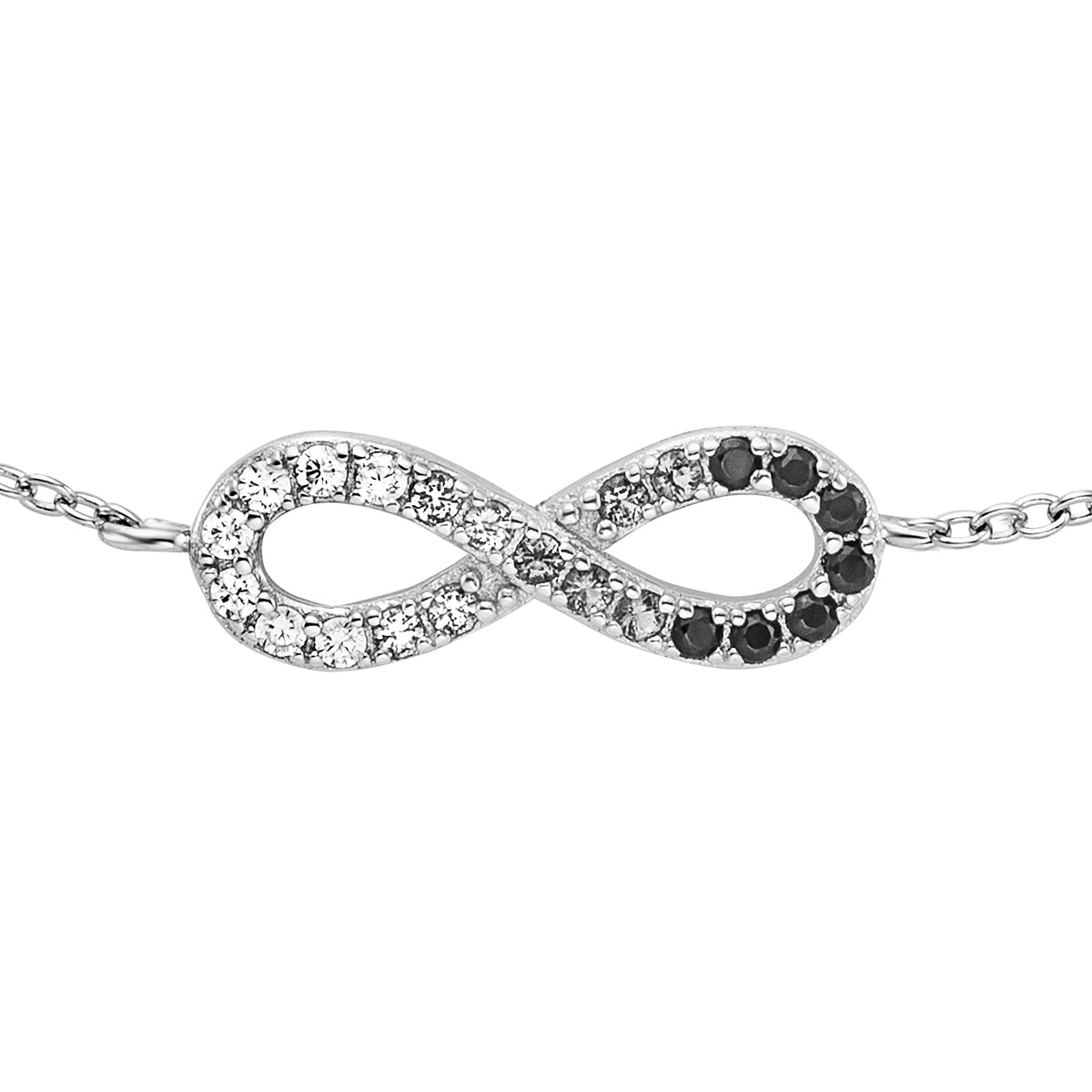 ENGELSRUFER SILVER DARK SHADE INFINITY CZ BRACELET