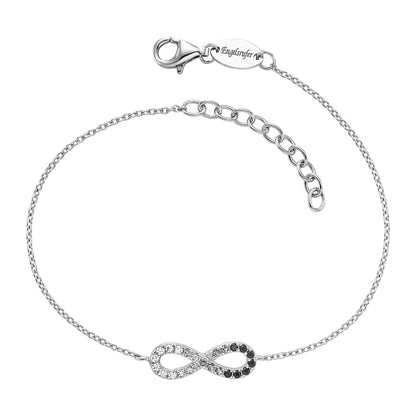 ENGELSRUFER SILVER DARK SHADE INFINITY CZ BRACELET