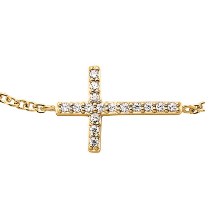 ENGELSRUFER GOLD CZ LITTLE CROSS BRACELET