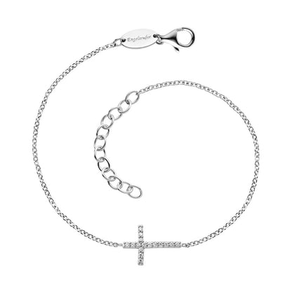 ENGELSRUFER SILVER CZ LITTLE CROSS BRACELET