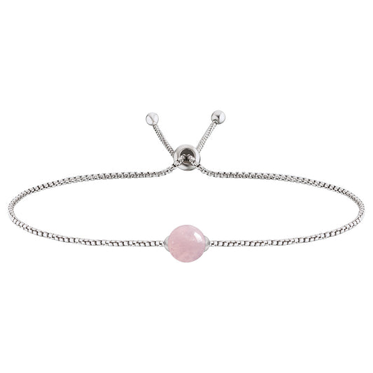 ENGELSRUFER SILVER ROSE QUARTZ LITTLE GEM BRACELET