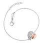 ENGELSRUFER SILVER ROSE GOLD HEARTWING CZ BRACELET