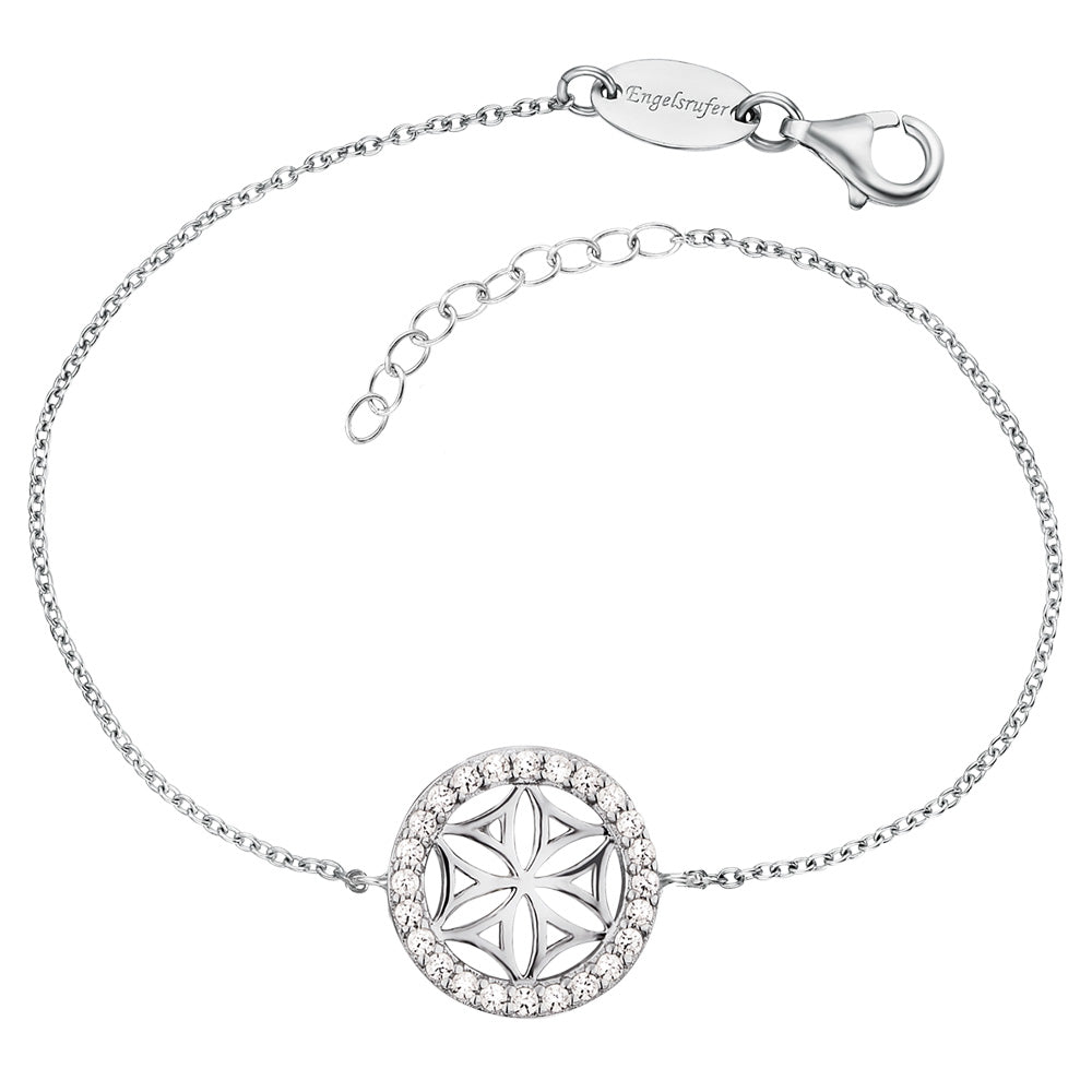 ENGELSRUFER SILVER FLOWER OF LIFE CZ BRACELET