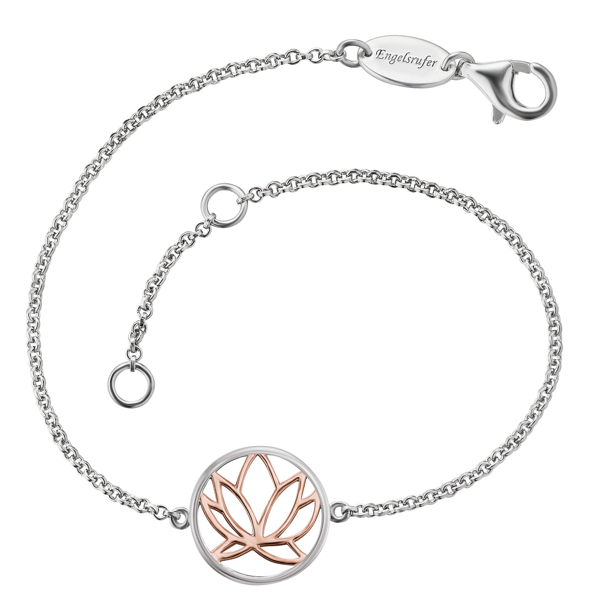 ENGELSRUFER SILVER ROSE GOLD LOTUS BRACELET
