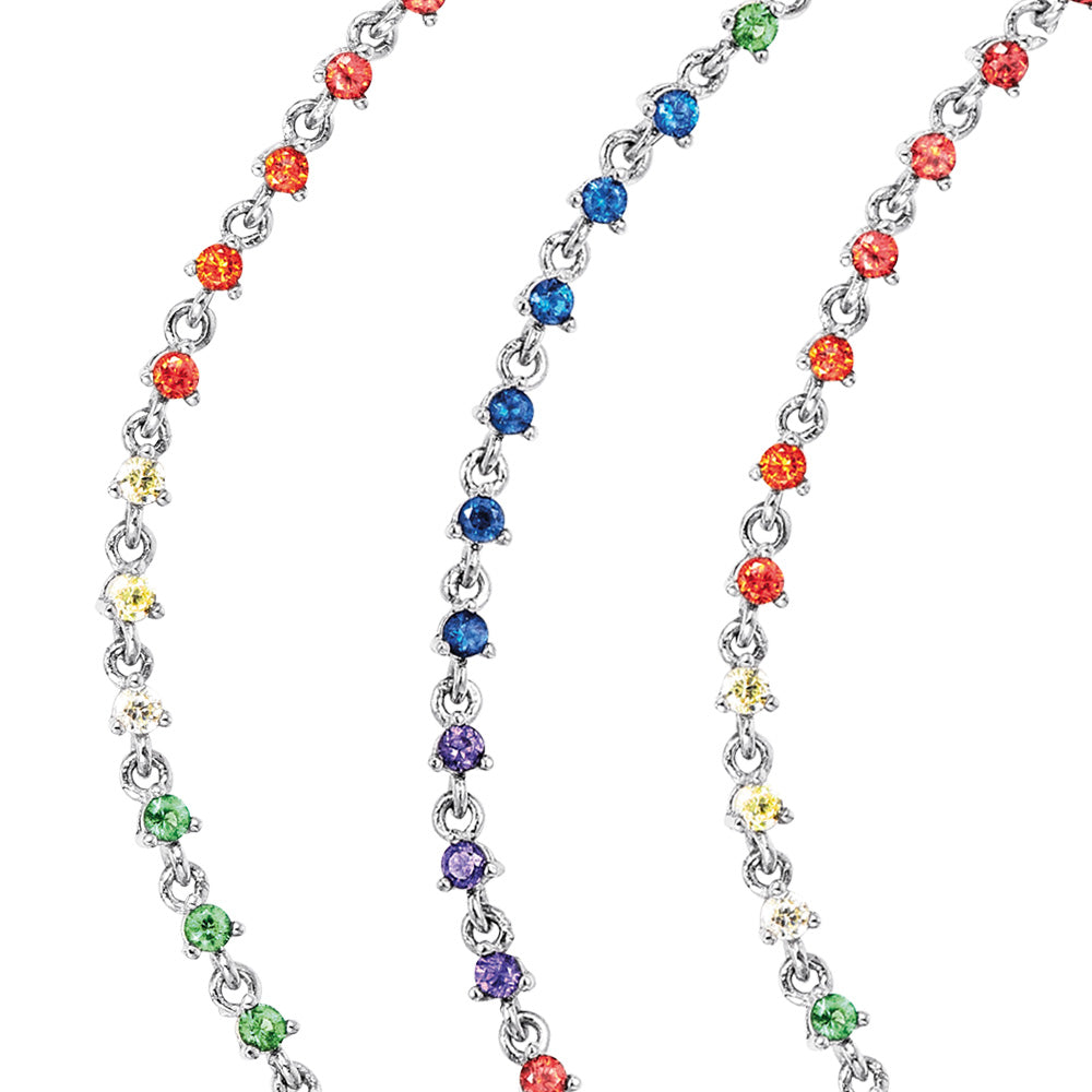 ENGELSRUFER SILVER LITTLE MOON RAINBOW CZ BRACELET