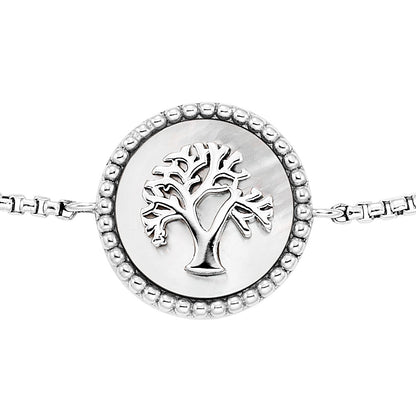 ENGELSRUFER SILVER TREE OF LIFE MOTHER OF PEARL BRACELET
