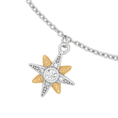ENGELSRUFER SILVER TRI-COLOUR NEW STAR BRACELET