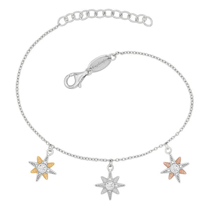 ENGELSRUFER SILVER TRI-COLOUR NEW STAR BRACELET