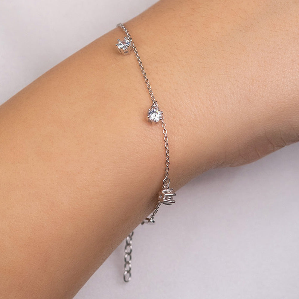 ENGELSRUFER SILVER SHINY 5 GEMS CZ BRACELET