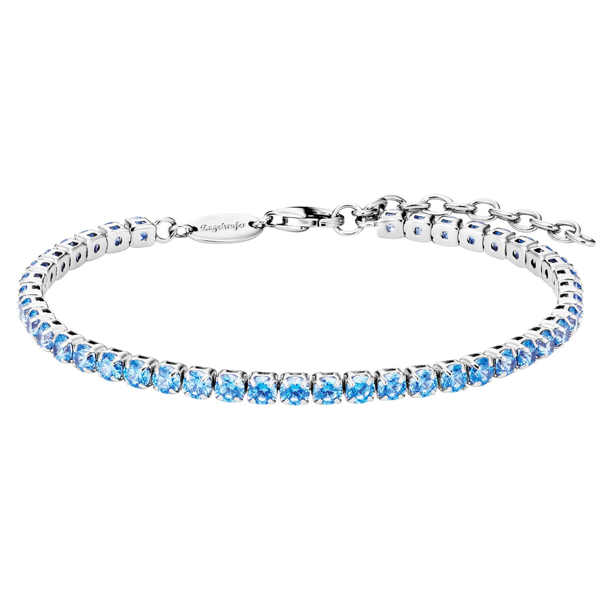 ENGELSRUFER SILVER BLUE CZ TENNIS BRACELET