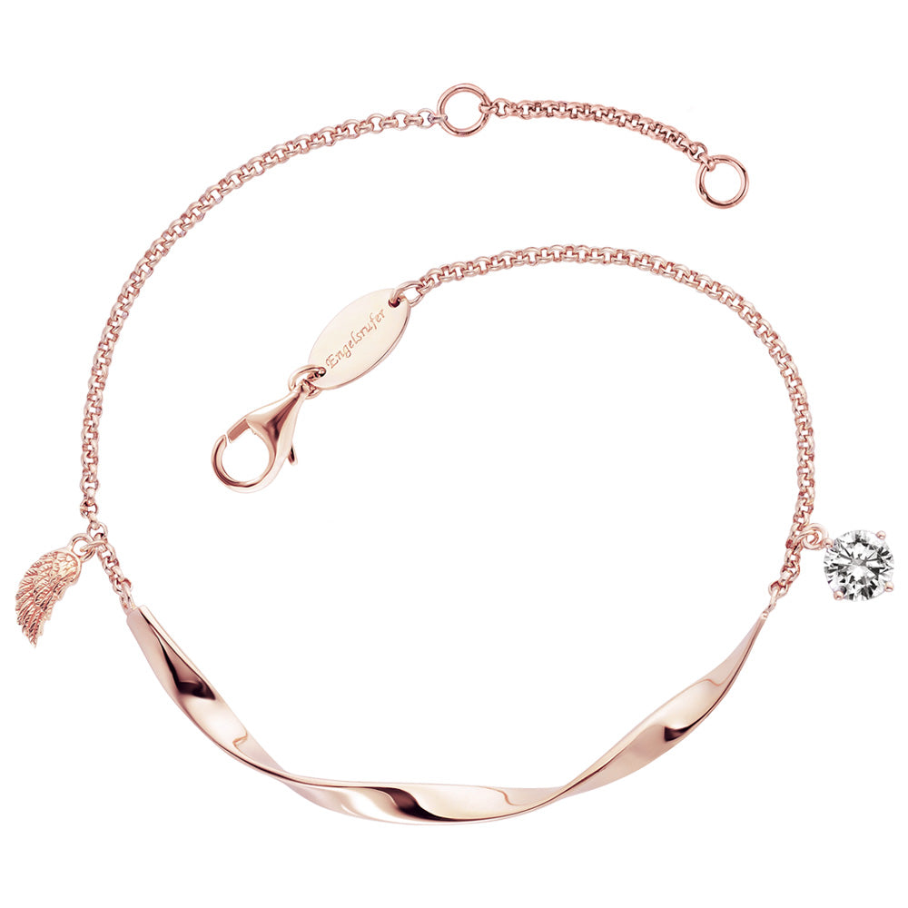 ENGELSRUFER ROSE GOLD TWIST WING CZ BRACELET