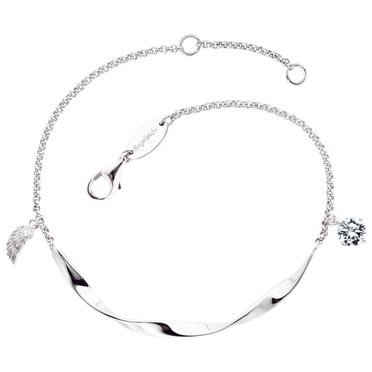 ENGELSRUFER SILVER TWIST WING CZ BRACELET