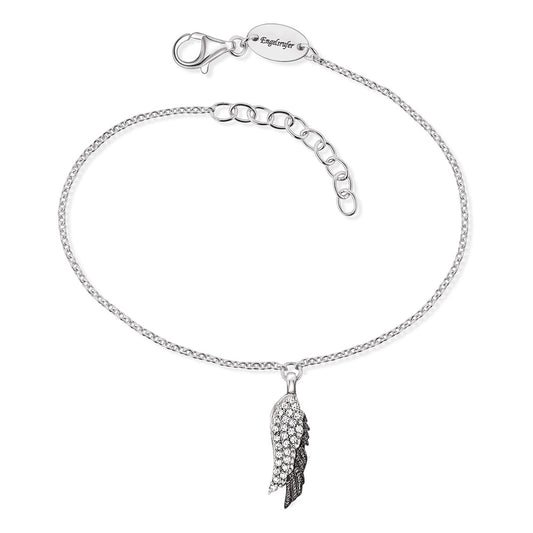 ENGELSRUFER SILVER BLACK WING DUO CZ BRACELET