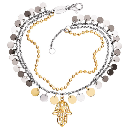 ENGELSRUFER STEEL BOHO FATIMA’S HAND ANKLET & BRACELET