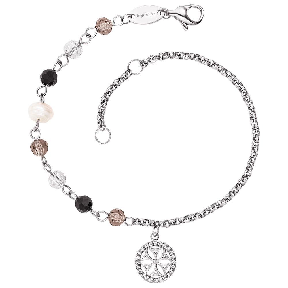 ENGELSRUFER STEEL BOHO FLOWER OF LIFE ANKLET & BRACELET
