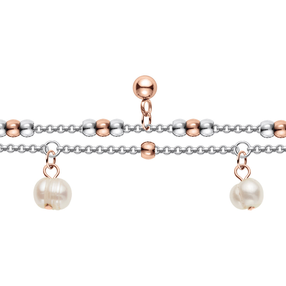 ENGELSRUFER STEEL BOHO PEARL ANKLET & BRACELET